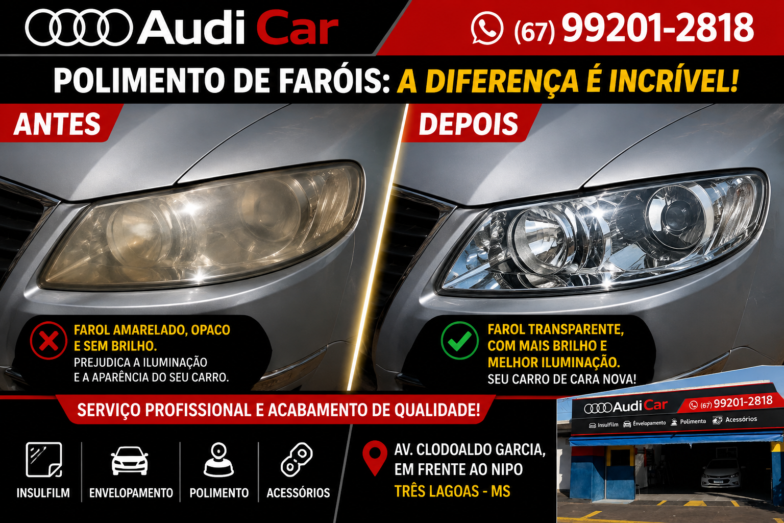 Farol amarelado pode dar problema? Polimento recupera aparência, melhora iluminação e pode evitar dor de cabeça no trânsito