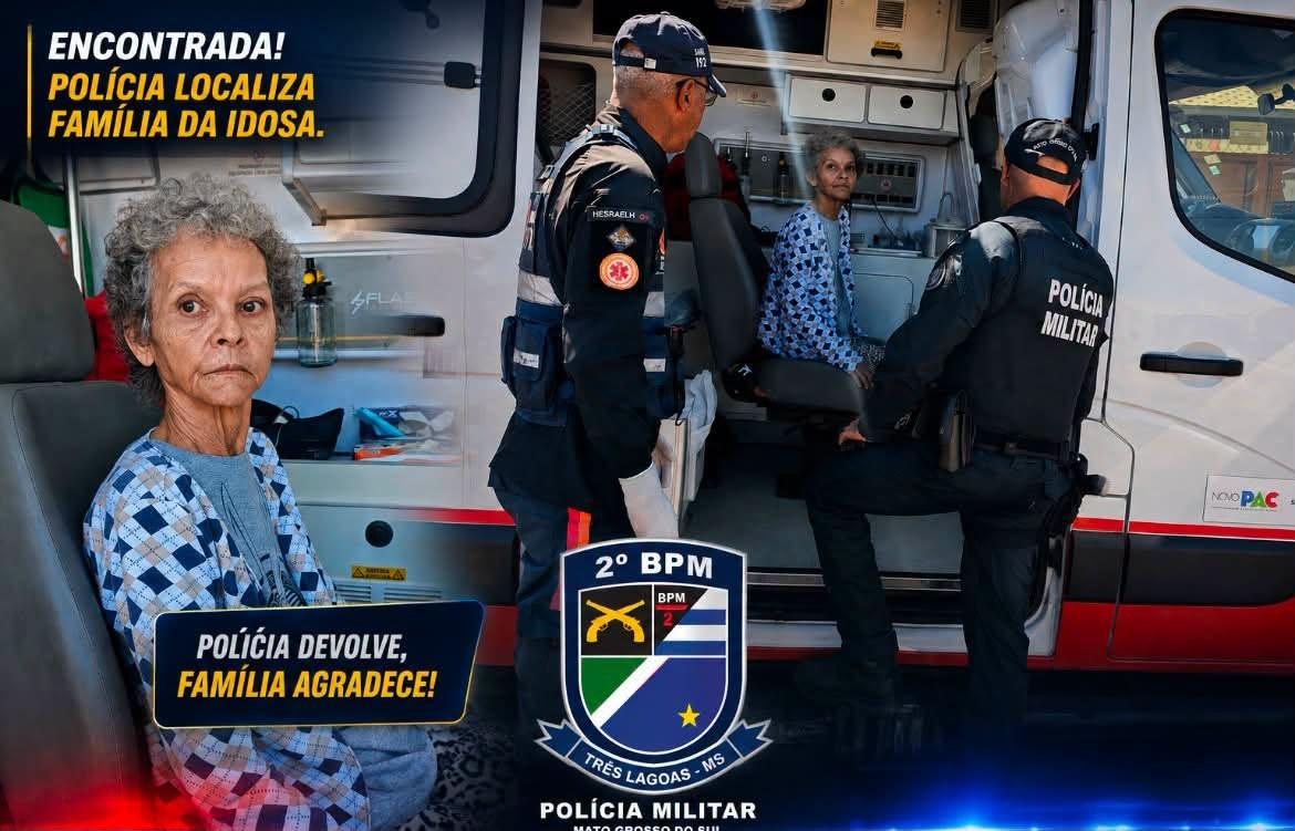 COMPARTILHAMENTO QUE DEU CERTO: Idosa que estava perdida no Bosque das Araras em Três Lagoas volta para casa com ajuda da população e da PM