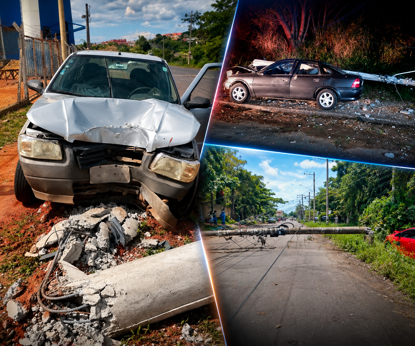 Três Lagoas tem aumento de 210% em colisão de carro contra poste e motorista pode pagar até R$ 6 mil nestes casos  
