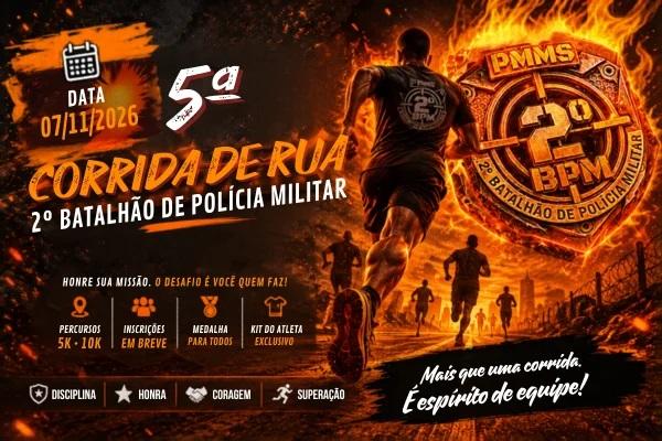 R$ 10 mil em prêmios: 5ª corrida do 2º BPM está com inscrições abertas e convida atletas para o desafio em Três Lagoas R$ 10 mil em prêmios: 5ª corrida do 2º BPM está com inscrições abertas e convida atletas para o desafio em Três Lagoas