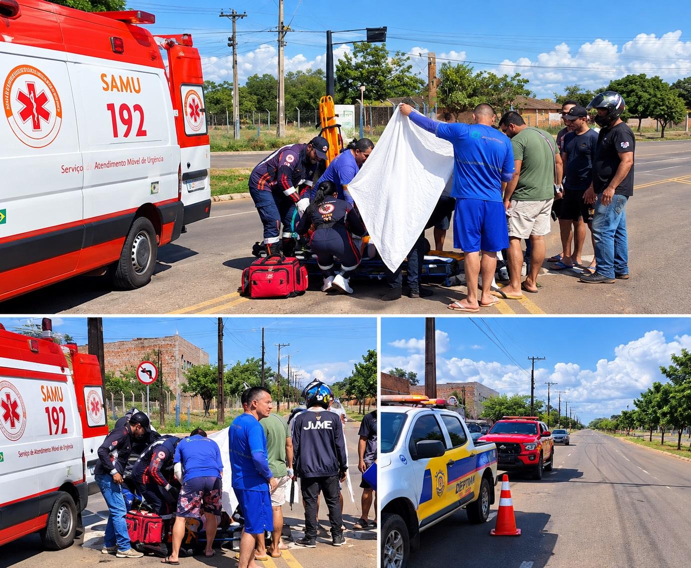 Motociclista fica gravemente ferido após ser atingido por caminhonete na Avenida Ponta Porã em Três Lagoas