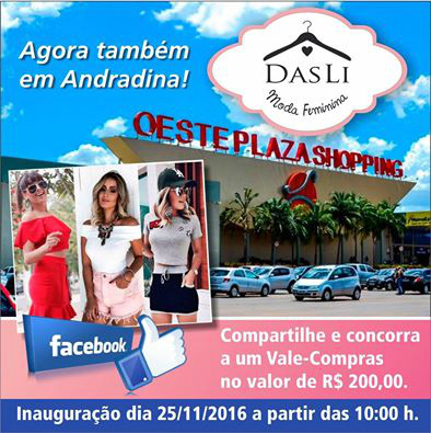 Dasli irá presentear cliente com R$ 200,00 em vale compras 