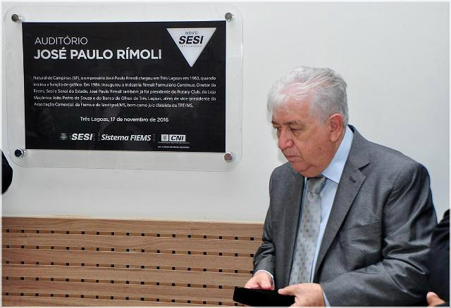 José Paulo Rímoli recebe nome em auditório do novo Sesi de Três Lagoas