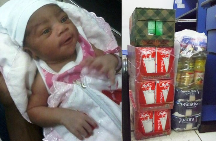Campanha para arrecadar alimentos e roupas para bebê de haitiana continua