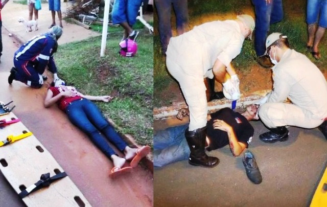 Mulher passa mal e cai da garupa de motocicleta