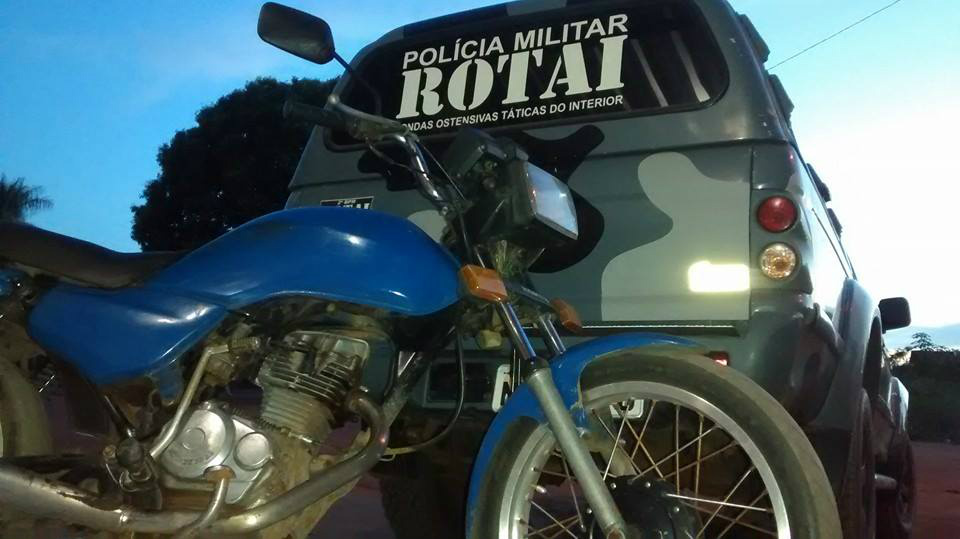 Moto furtada é recuperada pela ROTAI no JD Cangalha Moto furtada é recuperada pela ROTAI no JD Cangalha