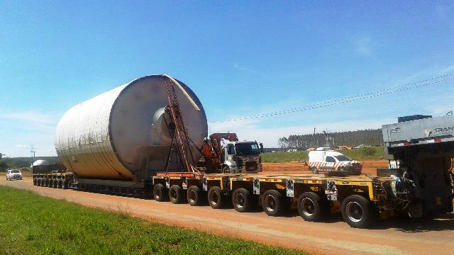 Tanque de branqueamento de celulose do Projeto Horizonte 2 pesa 126 toneladas