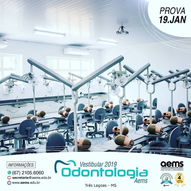 Três Lagoas terá curso de Odontologia em 2019 na AEMS Três Lagoas terá curso de Odontologia em 2019 na AEMS