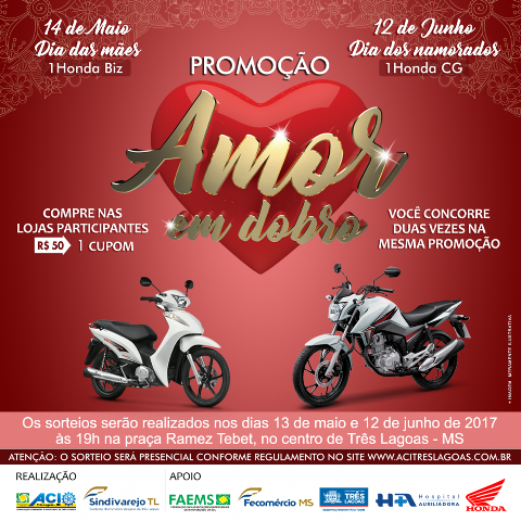 Promoção “Amor em Dobro” da ACEITL com apoio da Prefeitura movimentará comércio local