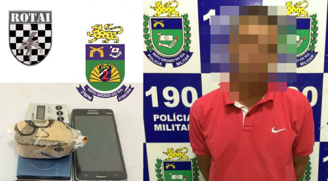 Policiais da Rotai prendem jovem por tráfico de drogas e recupera celular furtado