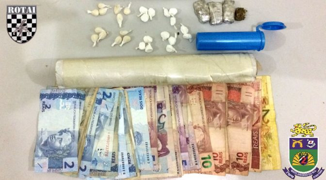 Policiais da Rotai apreenderam menores e uma mulher vendendo drogas