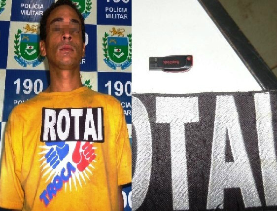 Ladrão que furtou pen drive de veículo é preso pela equipe da ROTAI Ladrão que furtou pen drive de veículo é preso pela equipe da ROTAI