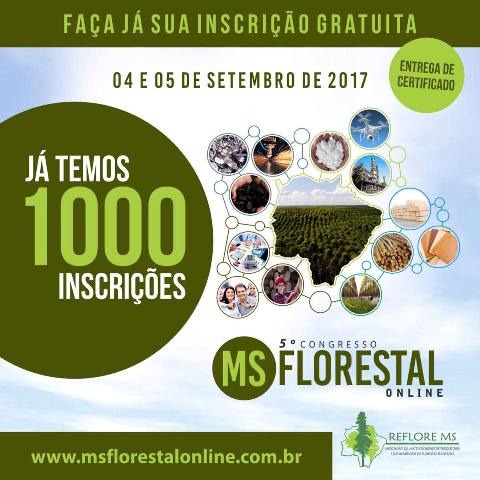 Reflore/MS abre inscrições gratuitas para o ‘5o Congresso MS Florestal Online’