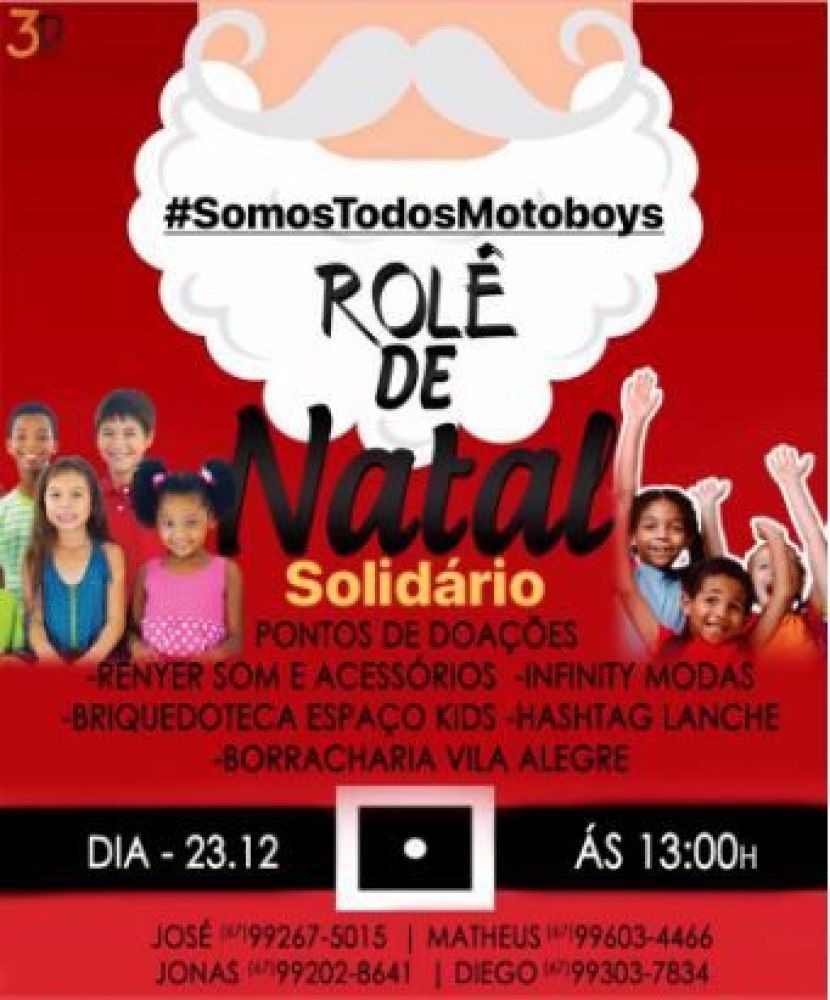 Motoboys de Três Lagoas esperam doar cerca 2 mil panetones no Natal