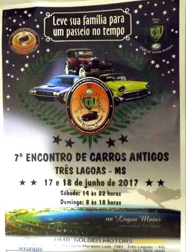 7º Encontro de Carros Antigos de Três Lagoas acontece dias 17 e 18 de junho 