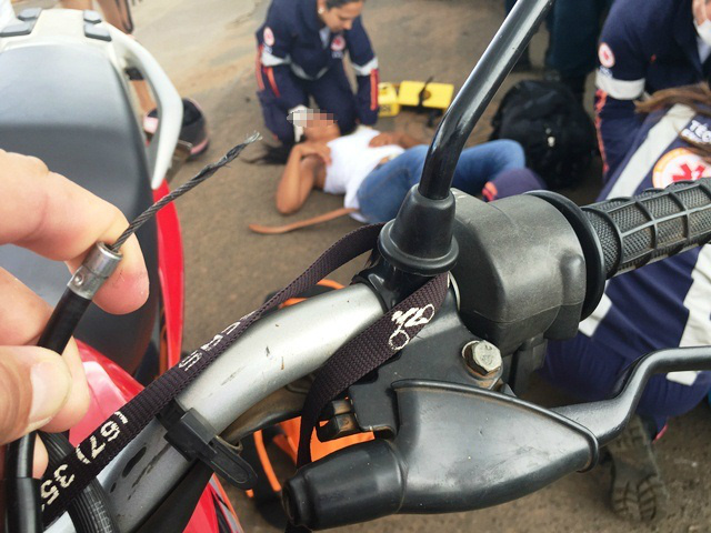 Cabo de embreagem arrebenta e causa acidente em avenida de Três Lagoas 