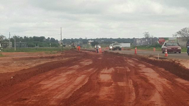 Após ação do MPF, rotatória na BR-158 está sendo construída 