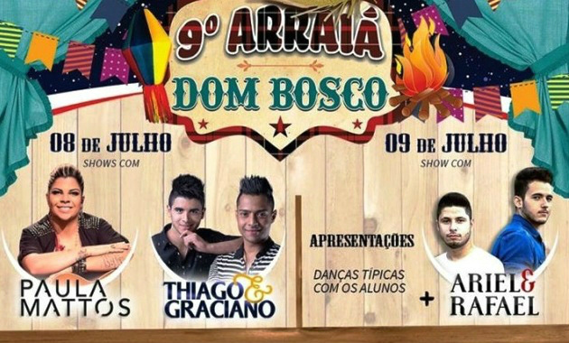  Cantora Paula Mattos se apresenta hoje na 9º edição do Arraiá do Dom Bosco 