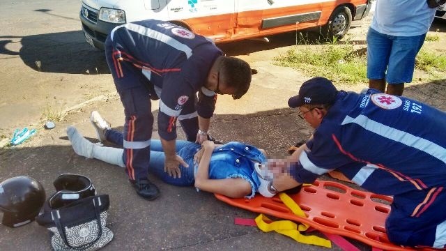 Motociclista na contramão causa acidente no bairro Nossa Senhora Aparecida 