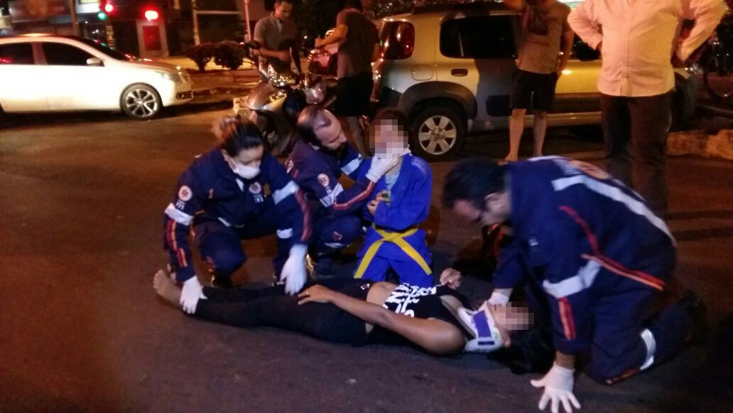 Oitavo acidente do dia deixa mãe e filha feridas em colisão na Filinto Müller Oitavo acidente do dia deixa mãe e filha feridas em colisão na Filinto Müller