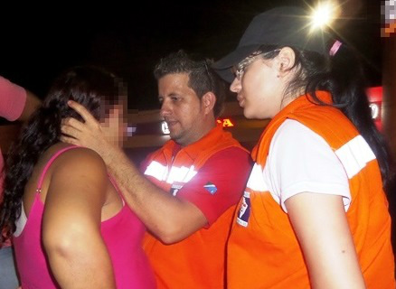 Defesa Civil flagra acidente e presta os primeiros atendimentos à gestante Defesa Civil flagra acidente e presta os primeiros atendimentos à gestante