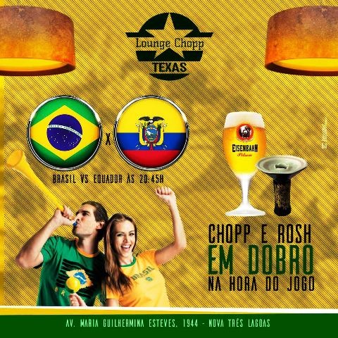 É hoje....Chopp e Rosh em dobro na Tabacaria Lounge Texas É hoje....Chopp e Rosh em dobro na Tabacaria Lounge Texas