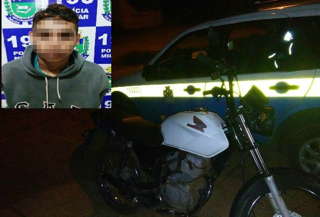 Após perseguição, menor é apreendido com moto furtada  