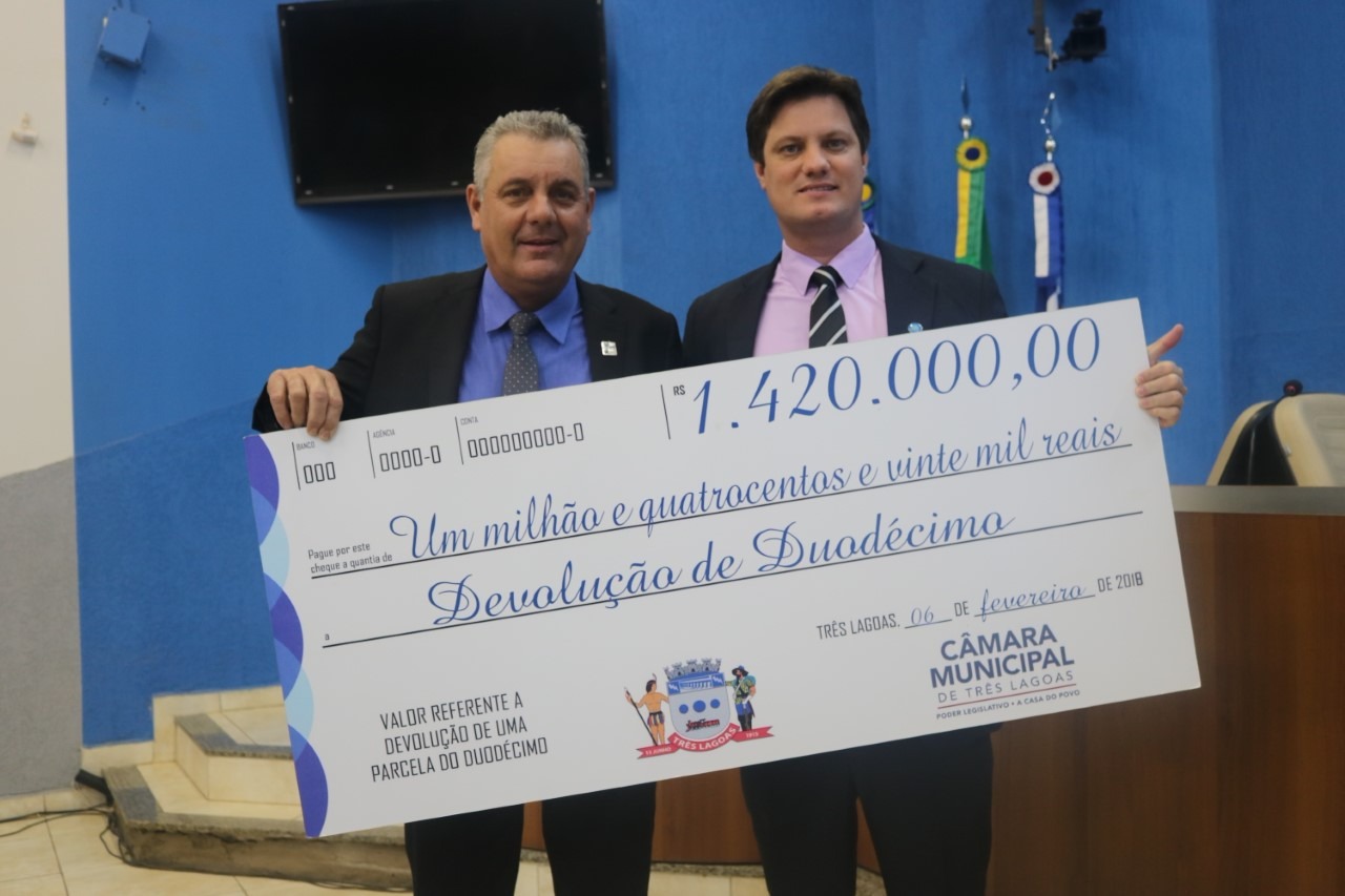 Duodécimo devolvido é o  maior da história da Câmara de Três Lagoas