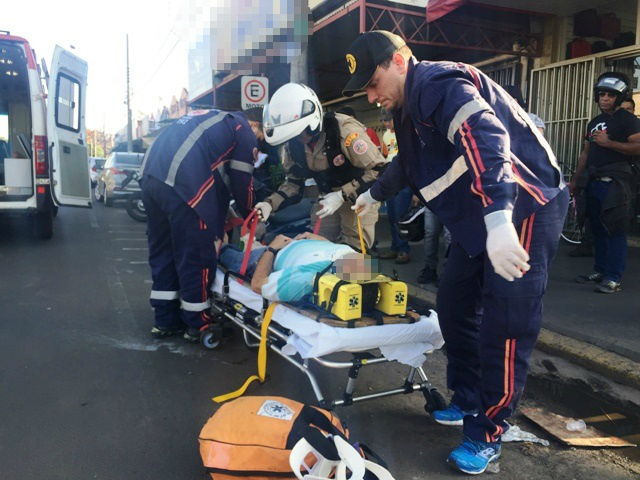 Acidente no Centro mobiliza equipes do SAMU e Corpo de Bombeiros 