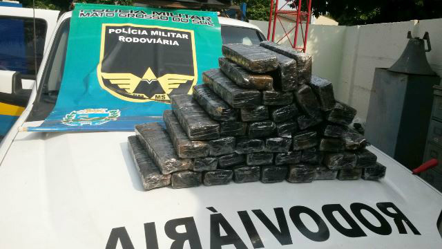 Polícia Militar Rodoviária de Três Lagoas apreende 37 kg de maconha na MS-395