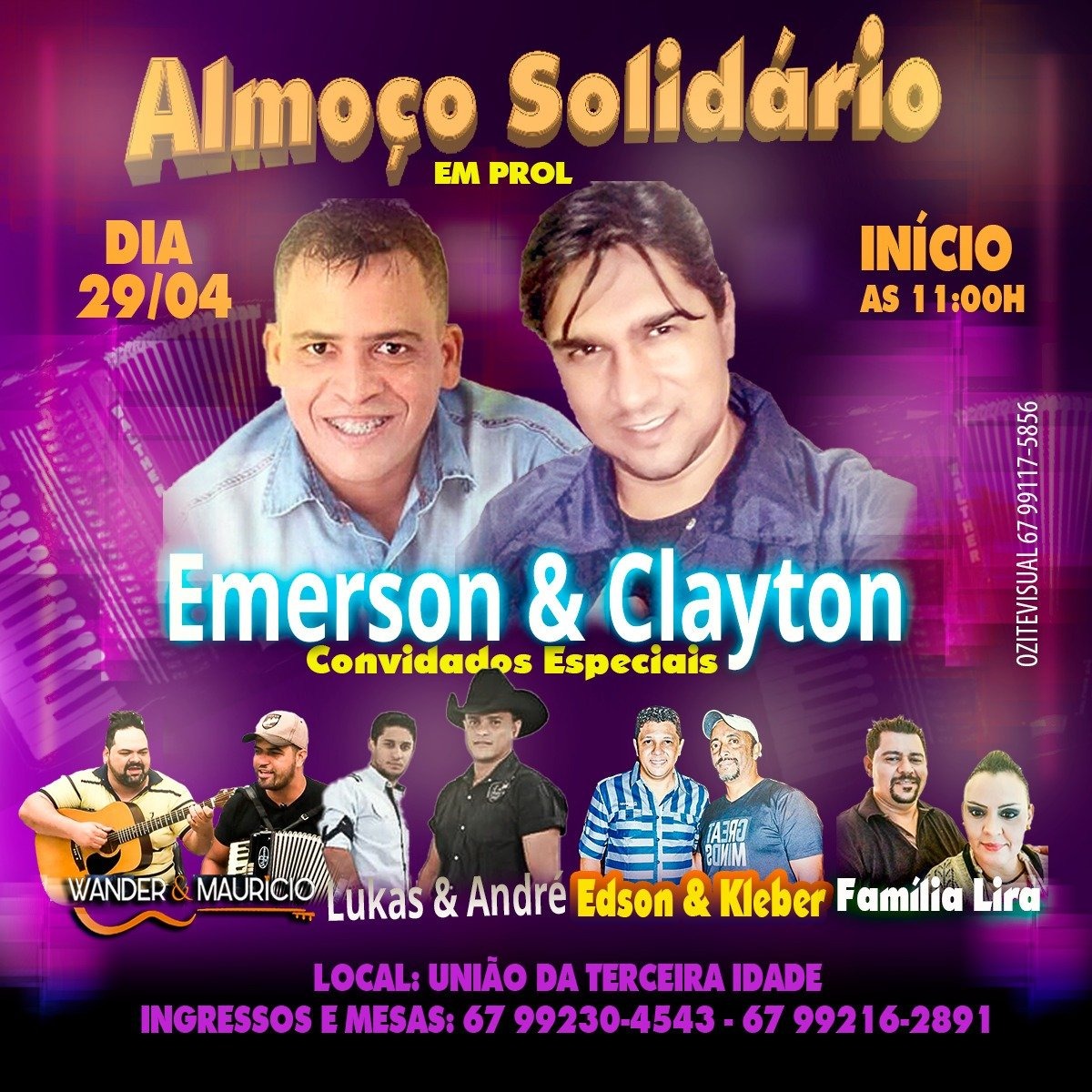 Almoço solidário em prol da dupla Emerson & Clayton acontece esse mês