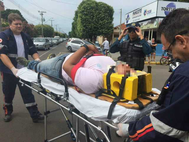 Em final de semana movimentado no centro de Três Lagoas, SAMU atende mais uma vítima de acidente de trânsito