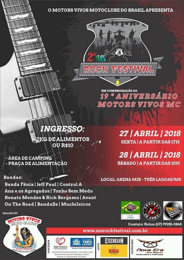 MS Rock Festival acontece nesta sexta e sábado na Arena Mix