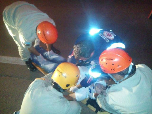 SAMU e Bombeiros são acionados para atender vítima de acidente de trânsito