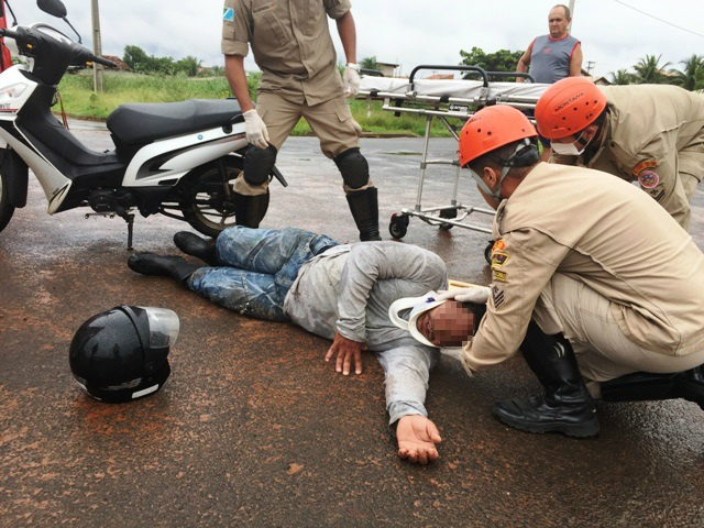 Motociclista é resgatado após sofrer acidente no Novo Aeroporto Motociclista é resgatado após sofrer acidente no Novo Aeroporto