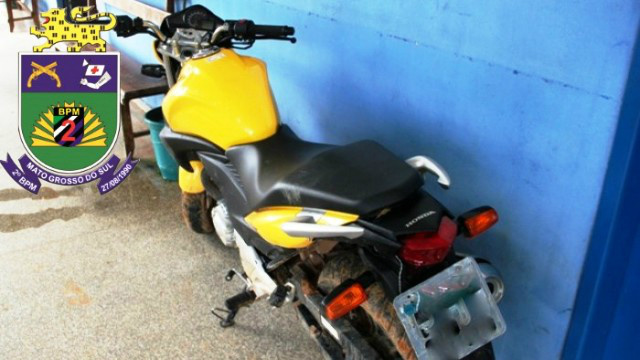Polícia de Três Lagoas recupera moto que foi furtada em Julho 