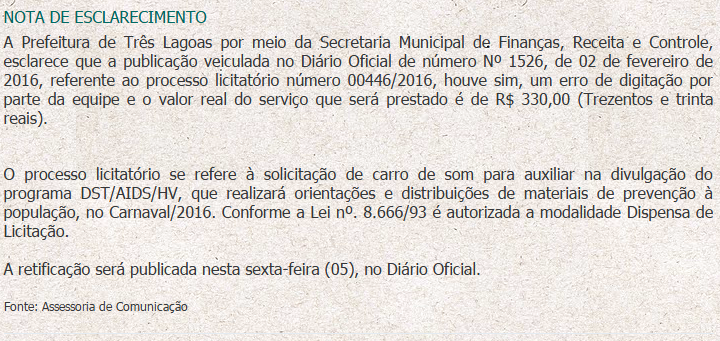 Nota de Esclarecimento 