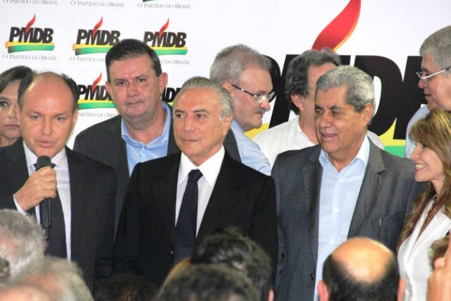 Deputado Eduardo Rocha acompanha vice-presidente Michel Temer em sua visita ao MS
