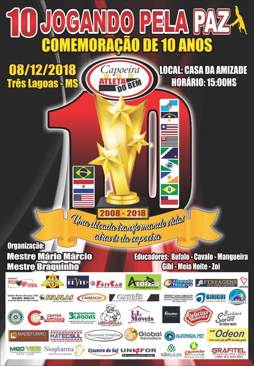 Atletas do Bem comemora 10 anos com evento neste sábado Atletas do Bem comemora 10 anos com evento neste sábado