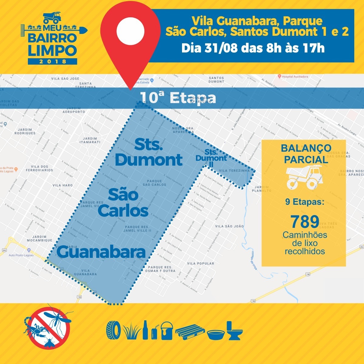 10ª etapa do Meu Bairro Limpo acontecerá em três bairros da cidade