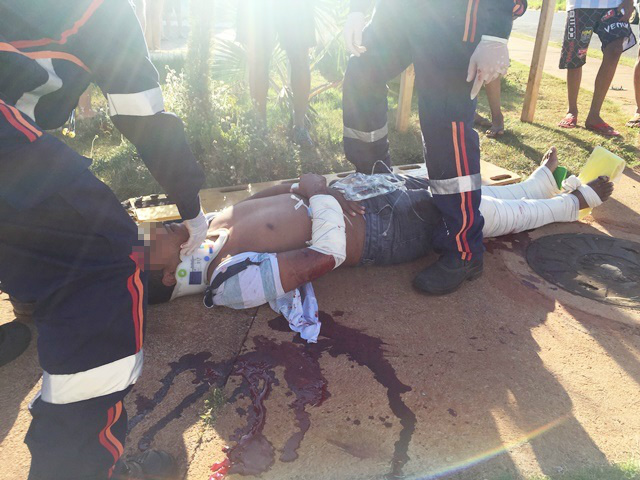 Jovem fica gravemente ferido em acidente na região do Novo Oeste 