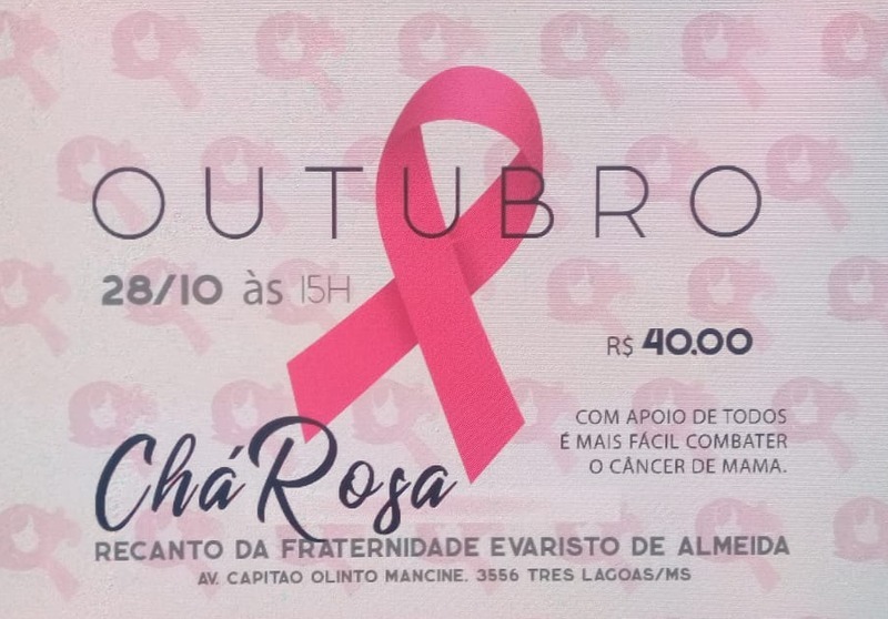 “Chá Rosa” será realizado pela Rede Feminina de Combate ao Câncer em outubro “Chá Rosa” será realizado pela Rede Feminina de Combate ao Câncer em outubro