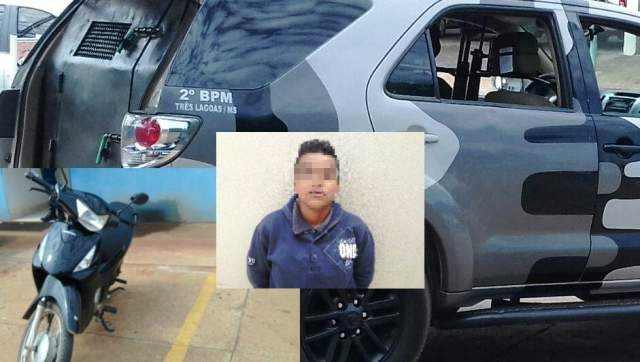 Mulher que estava com moto furtada foi levada para a Polícia Civil 