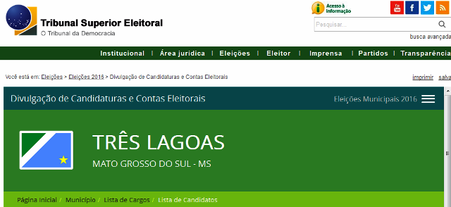 TSE divulga lista oficial dos candidatos a Vereador nas Eleições 2016 TSE divulga lista oficial dos candidatos a Vereador nas Eleições 2016