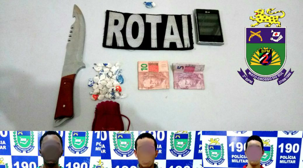 Rotai detém trio acusado de traficar drogas no bairro Vila Verde Rotai detém trio acusado de traficar drogas no bairro Vila Verde